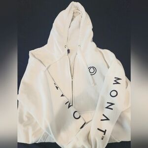 White Monat zip up hoodie M